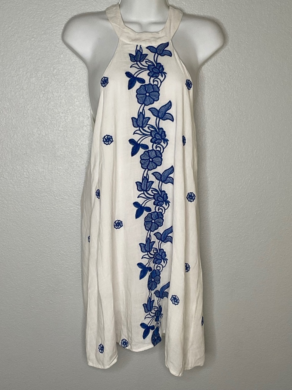 Urban outfitters Embroidered High-Neck Mini Dress summer dress boho dress